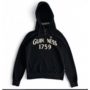 Guinness Beer Official Merchandise Black Embroidered Zip Hoodie Sweatshirt XL